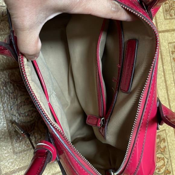 Adrienne Vittadini Patent Leather Dome Satchel - Picture 5 of 7